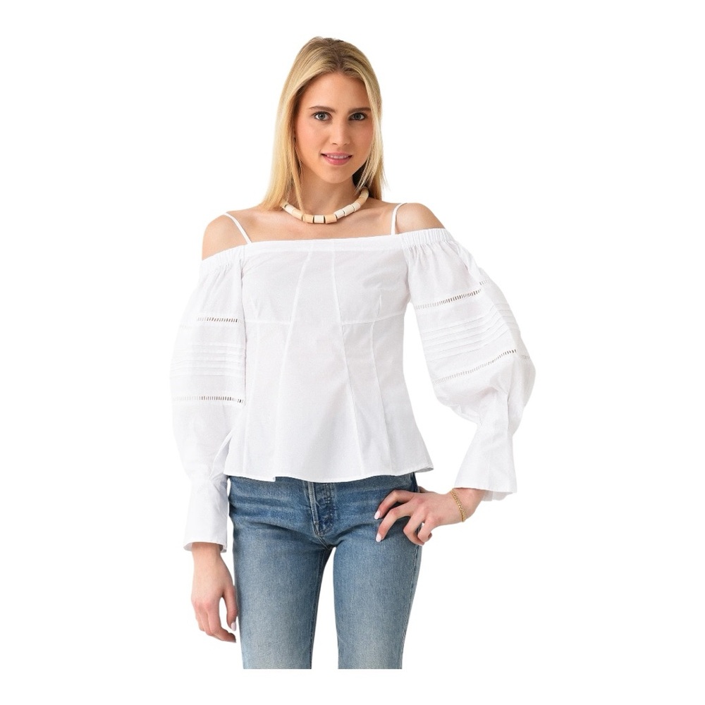 Jonathan Simkhai White Off-Shoulder Women's Top